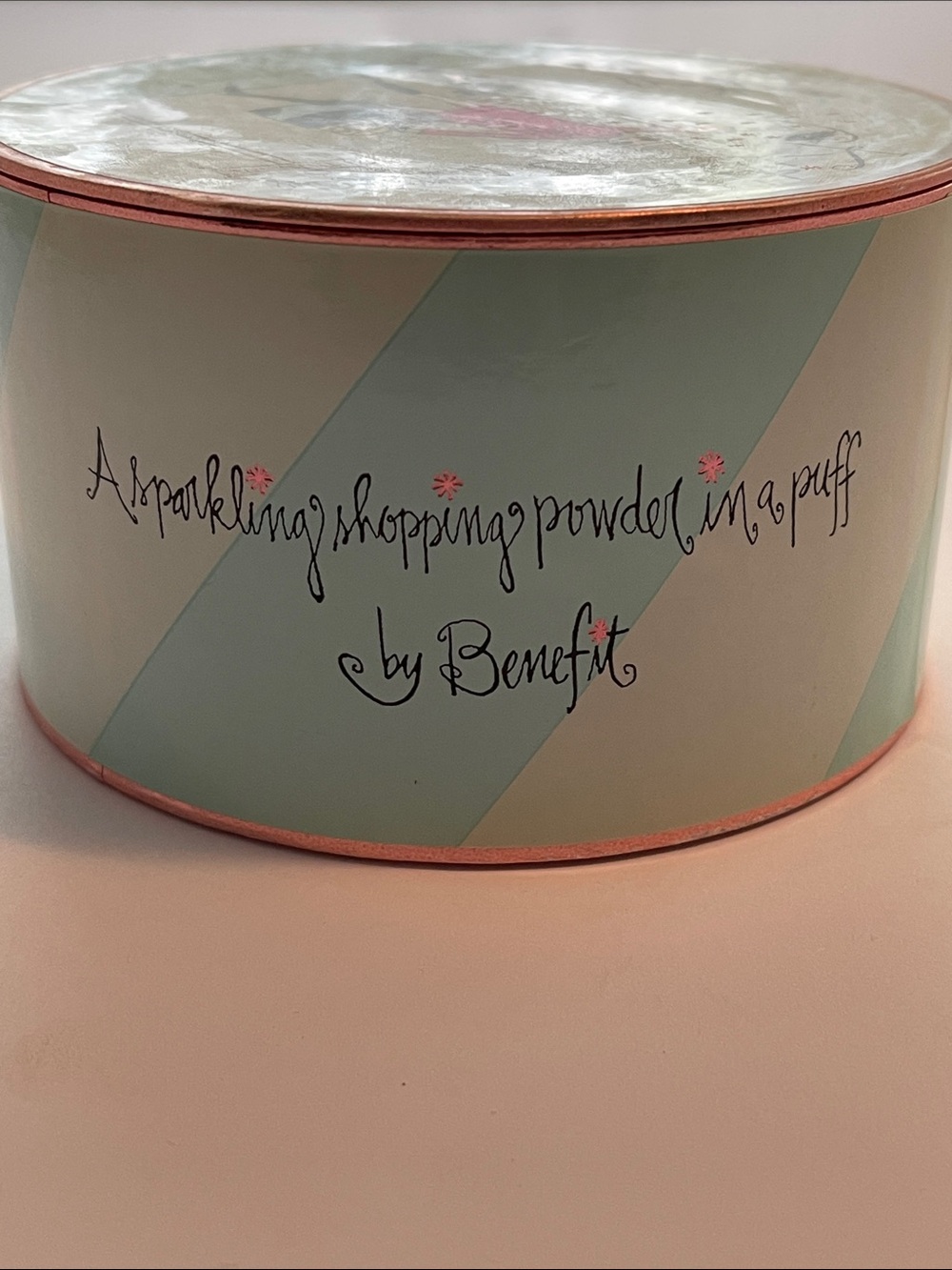 Vintage Y2K Benefit Rare Kitten Shops New York City copper sparkle powder puff - Picture 3 of 7